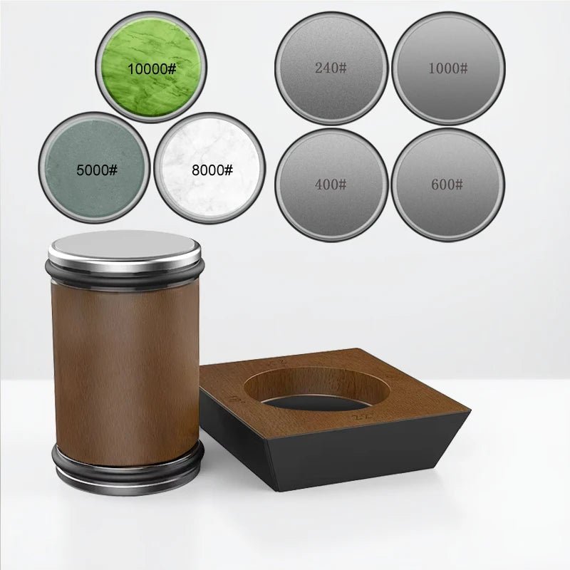 SHARPROLL – 4-Winkel-Rollmesserschärfer mit magnetischem Holzsockel 7