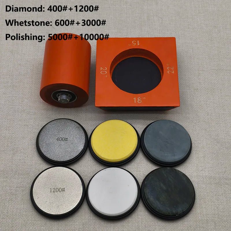 SHARPROLL – 4-Winkel-Rollmesserschärfer mit magnetischem Holzsockel 8