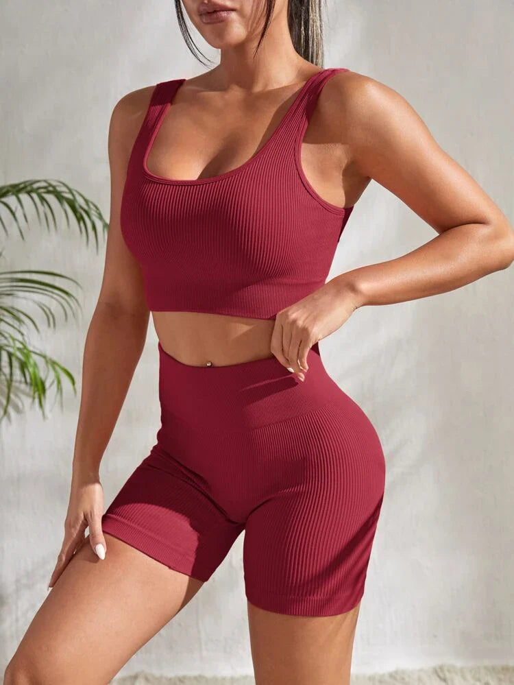 CONJUNTO DE FITNESS SIENNA – Set de entrenamiento de 2 piezas para mujeres con transpirabilidad y comodidad