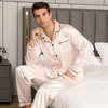 Ropa de dormir de satén para hombre SILKON – Conjunto de pijama de satén para hombre con camisa de manga larga y pantalón