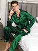 Ropa de dormir de satén para hombre SILKON – Conjunto de pijama de satén para hombre con camisa de manga larga y pantalón