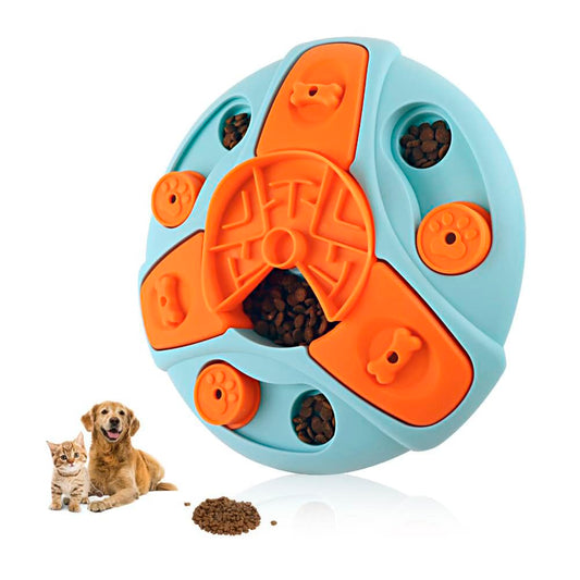 SlowFeed Puzzle Bowl – Comedero interactivo anti-atracones para perros con función giratoria y juego de premios