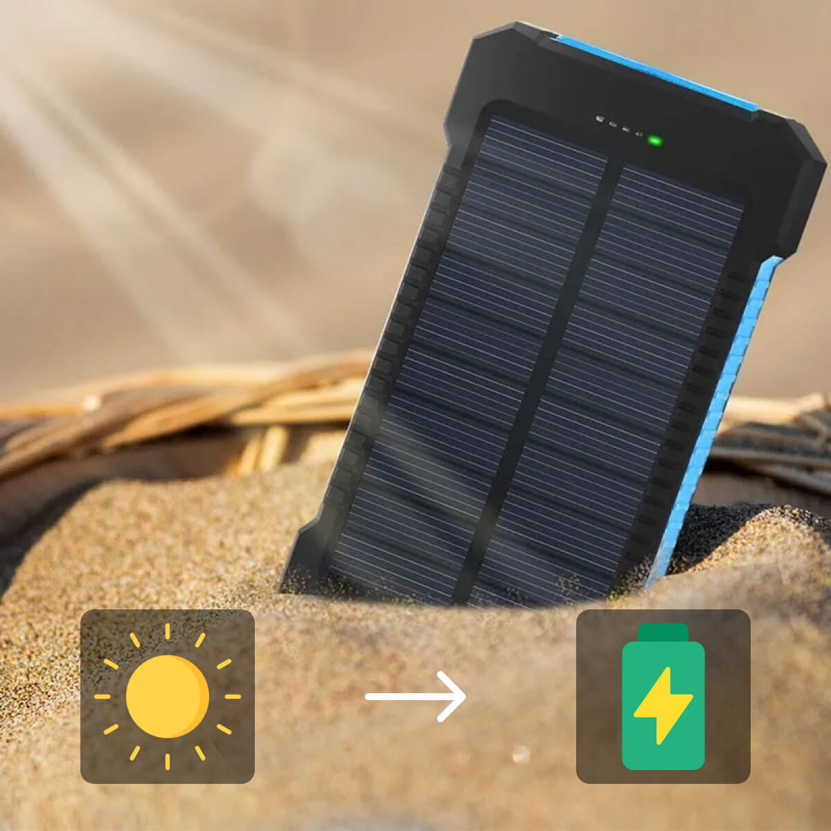SOLARFORCE Power Bank – Wasserdichte Solar-Powerbank mit 500000mAh für Outdoor-Abenteuer