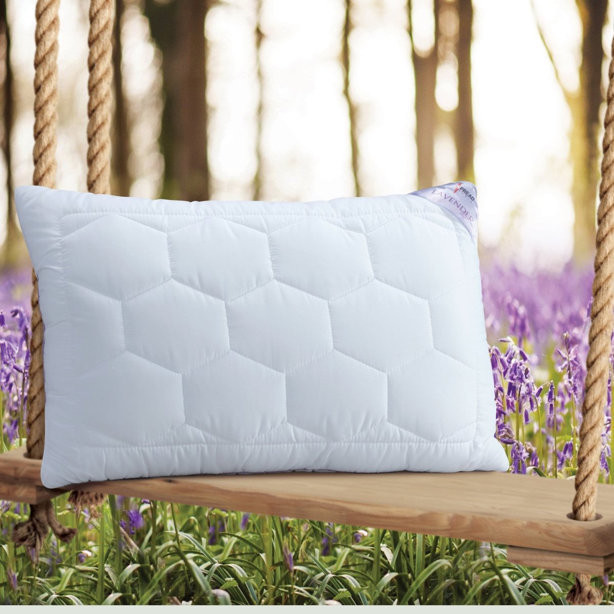 Aurelissen Lavendia Almohada | Hipoalergénica y Antibacteriana | Con Aroma a Lavanda | Almohada Suave para Piel Sensible