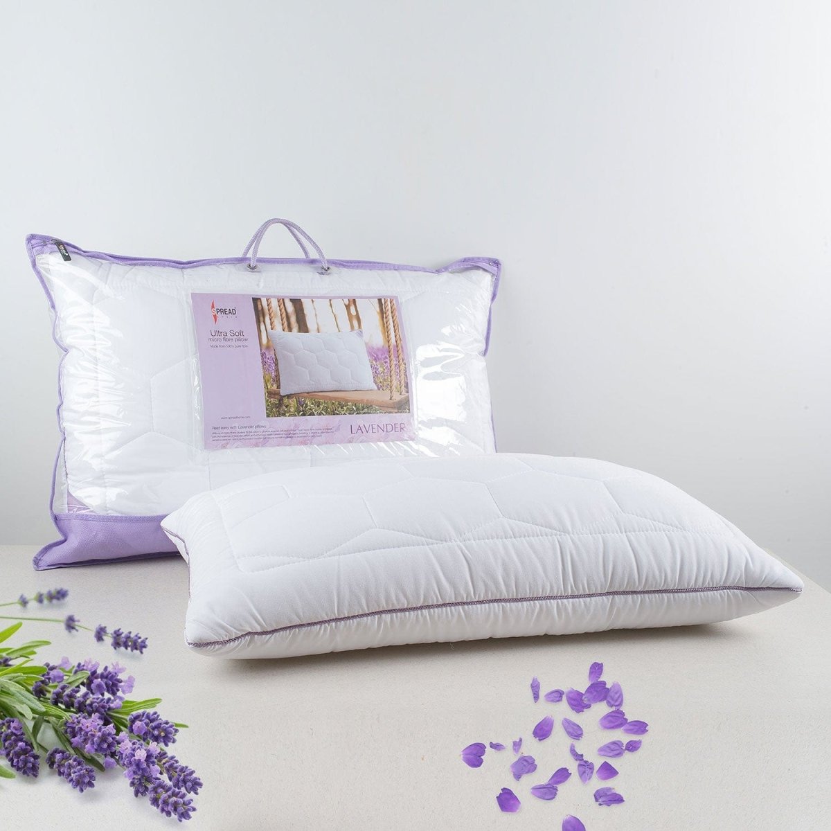 Aurelissen Lavendia Almohada | Hipoalergénica y Antibacteriana | Con Aroma a Lavanda | Almohada Suave para Piel Sensible