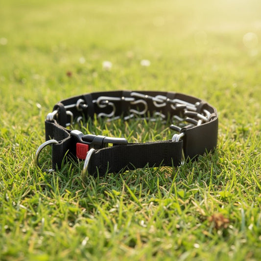 STRONGPRONG – Verstellbares Stachelhalsband mit Edelstahlgliedern und Nylonbezug 0