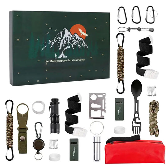 AdventureGear Adventskalender 2025 – 24 Outdoor-Werkzeuge für Männer