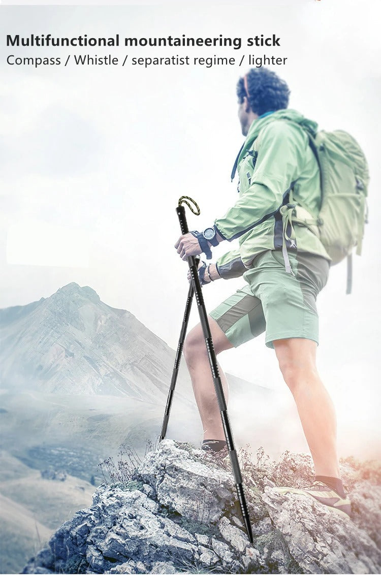 SURVIVALSTAFF – Bastone da trekking pieghevole con multitool integrato