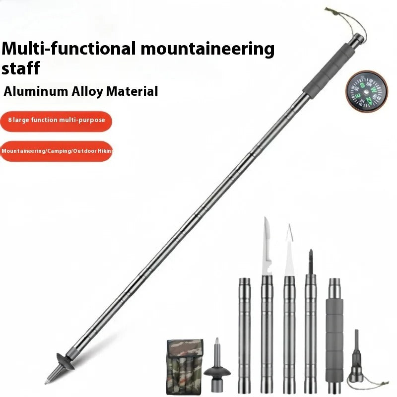 SURVIVALSTAFF – Bastone da trekking pieghevole con multitool integrato