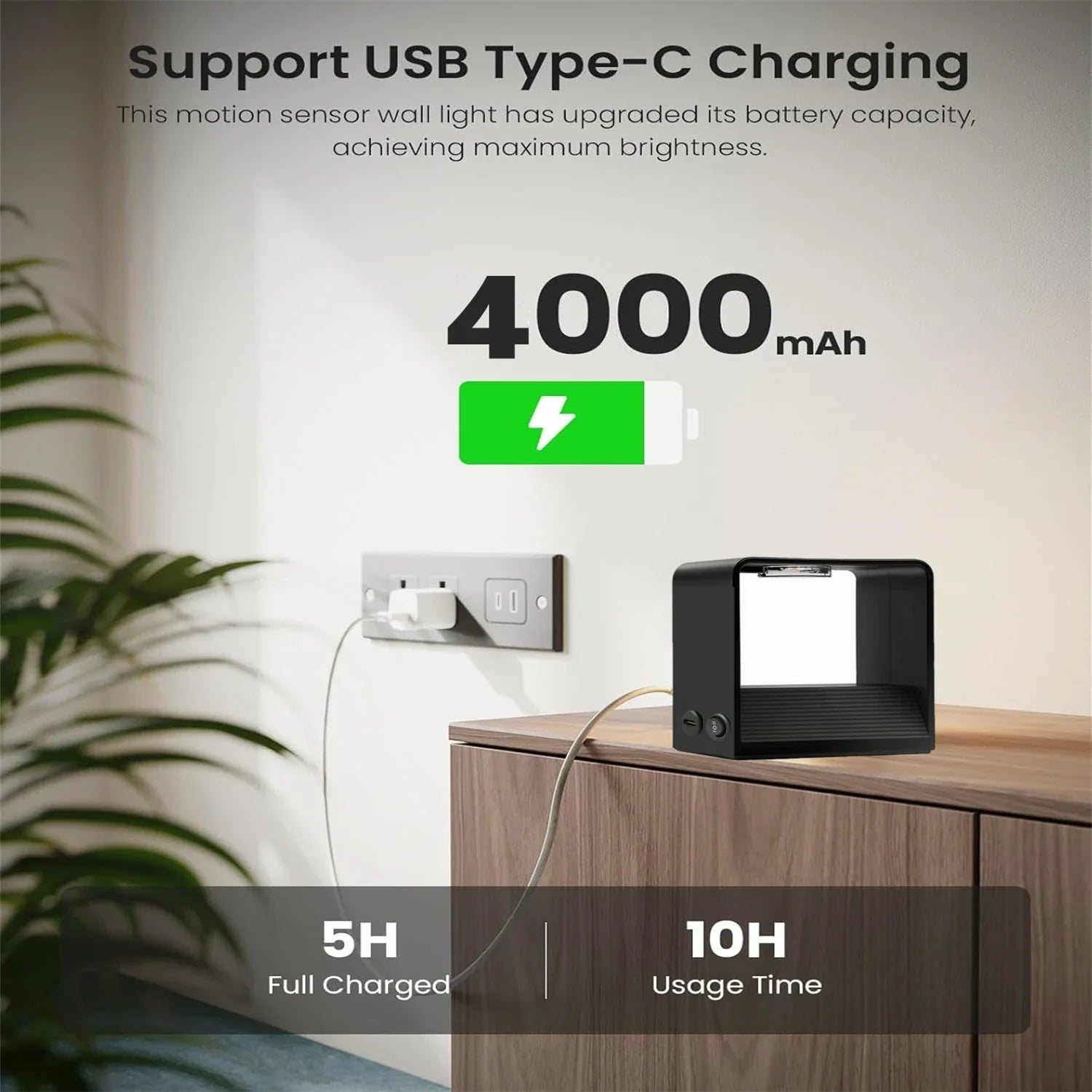 ARCION – Kabellose LED-Wandleuchte mit Bewegungssensor & 4000 mAh Akku