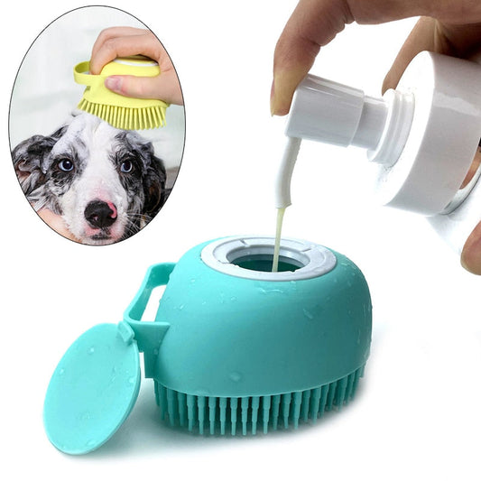 DOGEASE – Brosse de massage de douche avec distributeur de shampooing pour un soin relaxant du chien