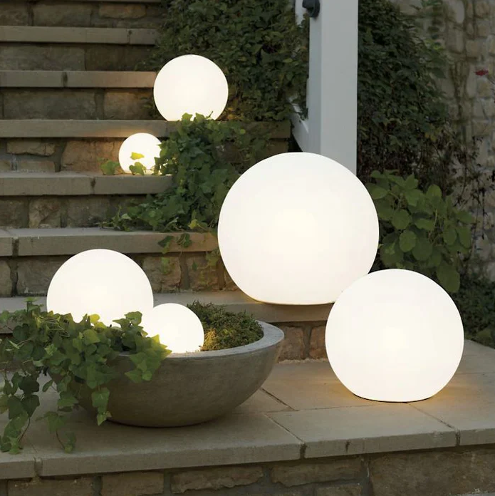 Runde Gartenlampe