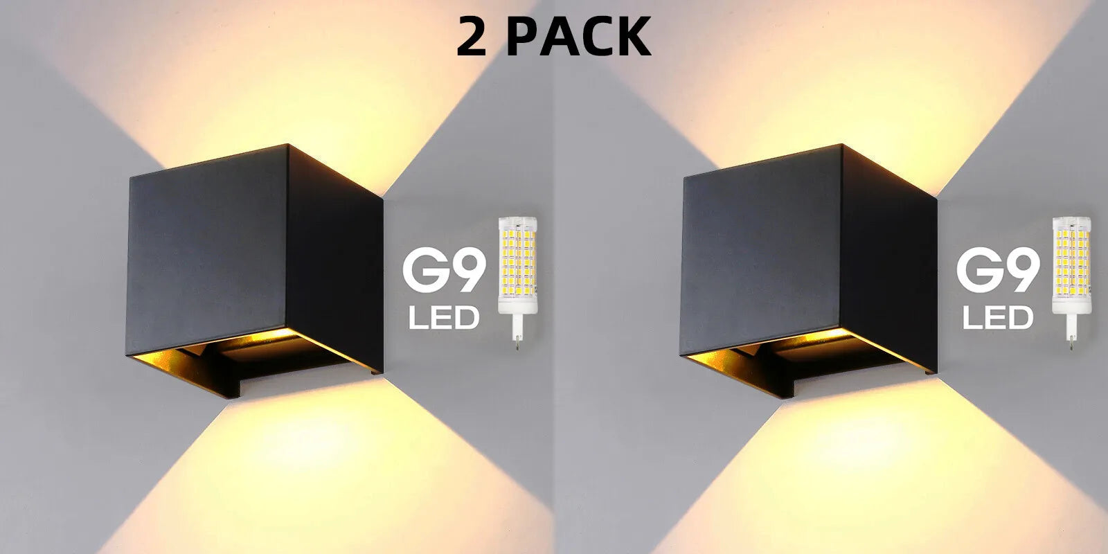 LUXSQUARE – Moderne wasserdichte LED-Wandleuchte IP65 aus Aluminium