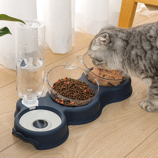 KARLFEAST – station d'alimentation 3-en-1 avec distributeur d'eau et gamelle surélevée
