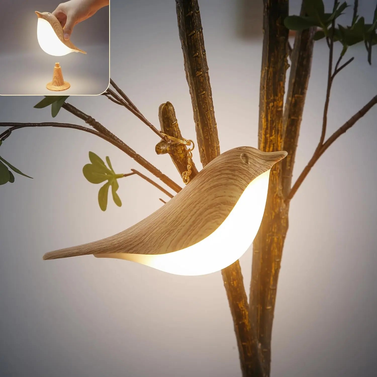 Elegante Vogel Lampe mit 3 Leuchtstufen