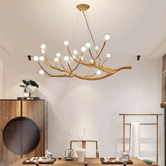 MAEVELLA – Elegante plafondlamp van hars en aluminium