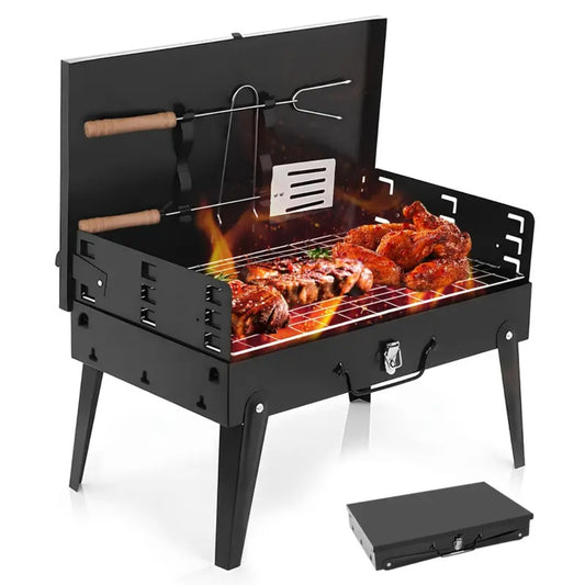 GrillMate Fold – Parrilla de acero plegable para barbacoa móvil y disfrute espontáneo del asado