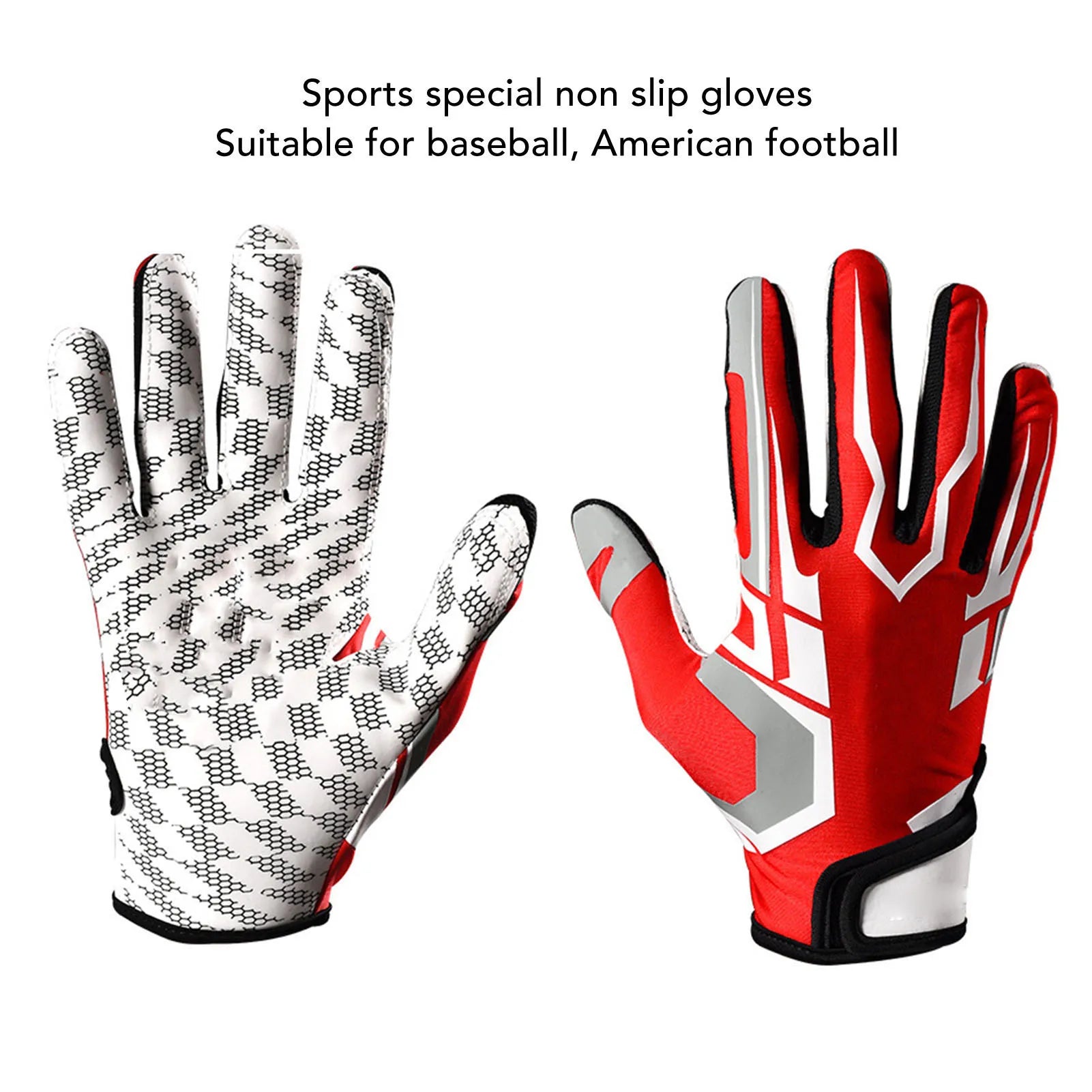 Baseball Batting Gloves High Grip Sports Receiver Glove Protective Non Slip American Football Gloves for Youth and Adult
