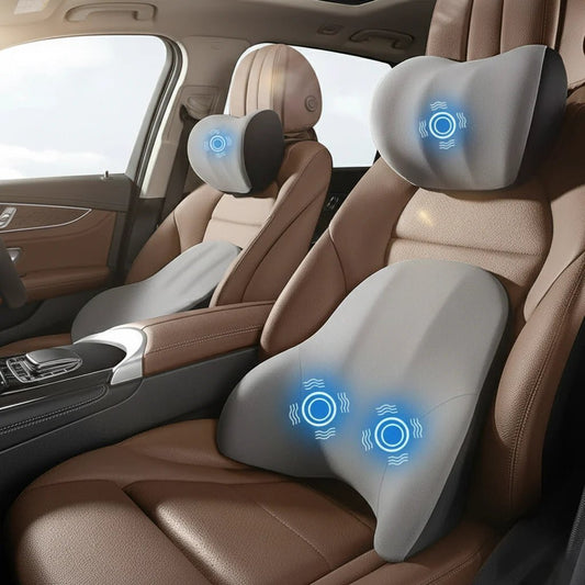 VIBRACUSH – Elektrisches Nacken- & Lendenstützkissen für Auto & Büro