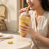 2-in-1 Eiswürfel-Becher – Faltbar, mit Strohhalm & Silikonform für unterwegs