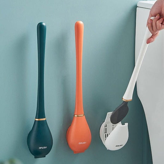 HygieBrush – Hygienische Silikon Toilettenbürste mit Wand- & Standhalterung