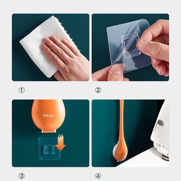 HygieBrush – Hygienische Silikon Toilettenbürste mit Wand- & Standhalterung