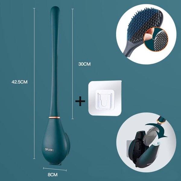 HygieBrush – Hygienische Silikon Toilettenbürste mit Wand- & Standhalterung