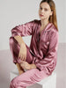 Conjunto de pijama de seda – pijama de seda para mujer de seda de morera con camisa de manga larga y pantalón