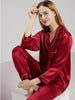 Conjunto de pijama de seda – pijama de seda para mujer de seda de morera con camisa de manga larga y pantalón
