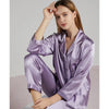 Conjunto de pijama de seda – pijama de seda para mujer de seda de morera con camisa de manga larga y pantalón