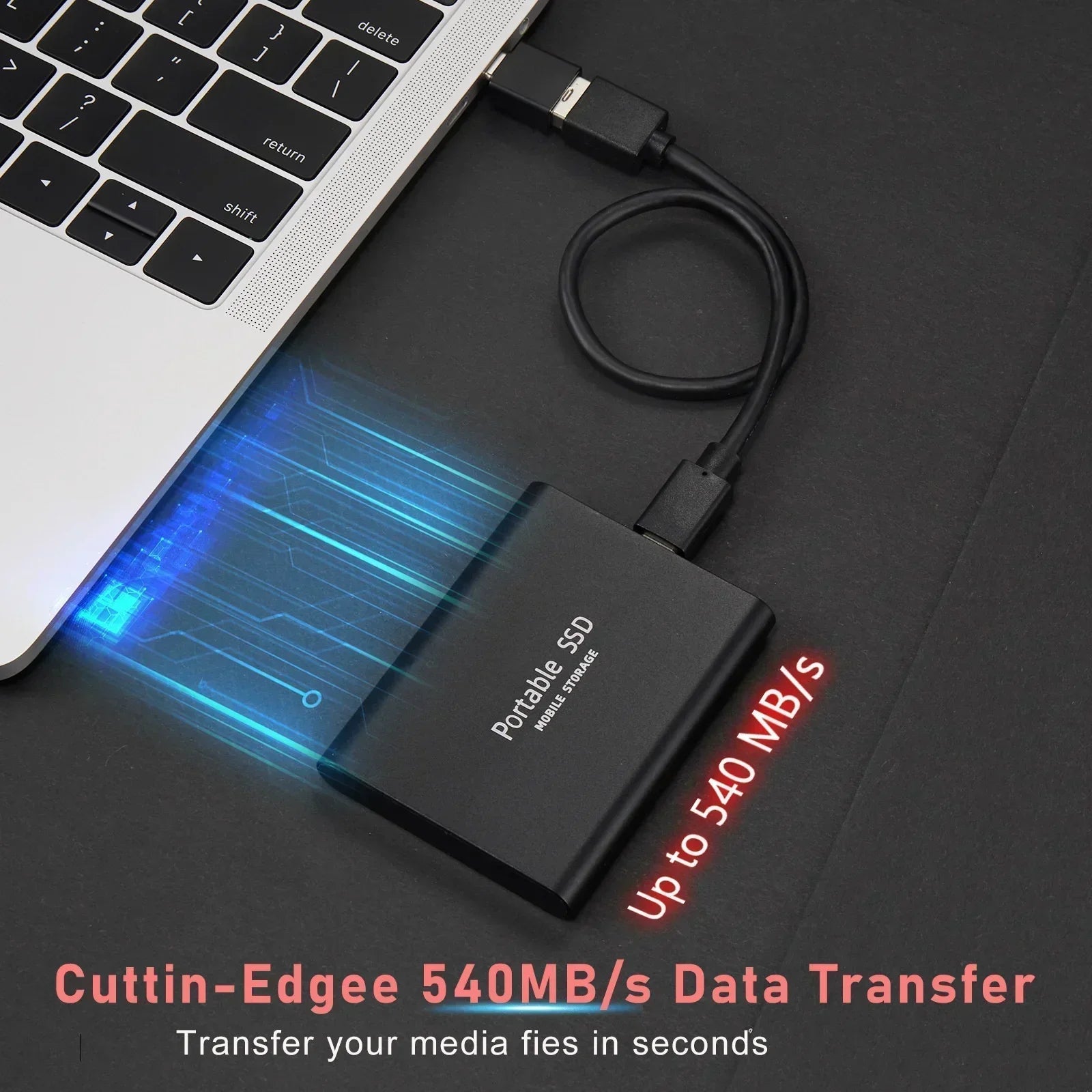 SpeedVault SSD – Disco duro externo de 100GB con conexión USB-C y USB 3.1 ultrarrápida