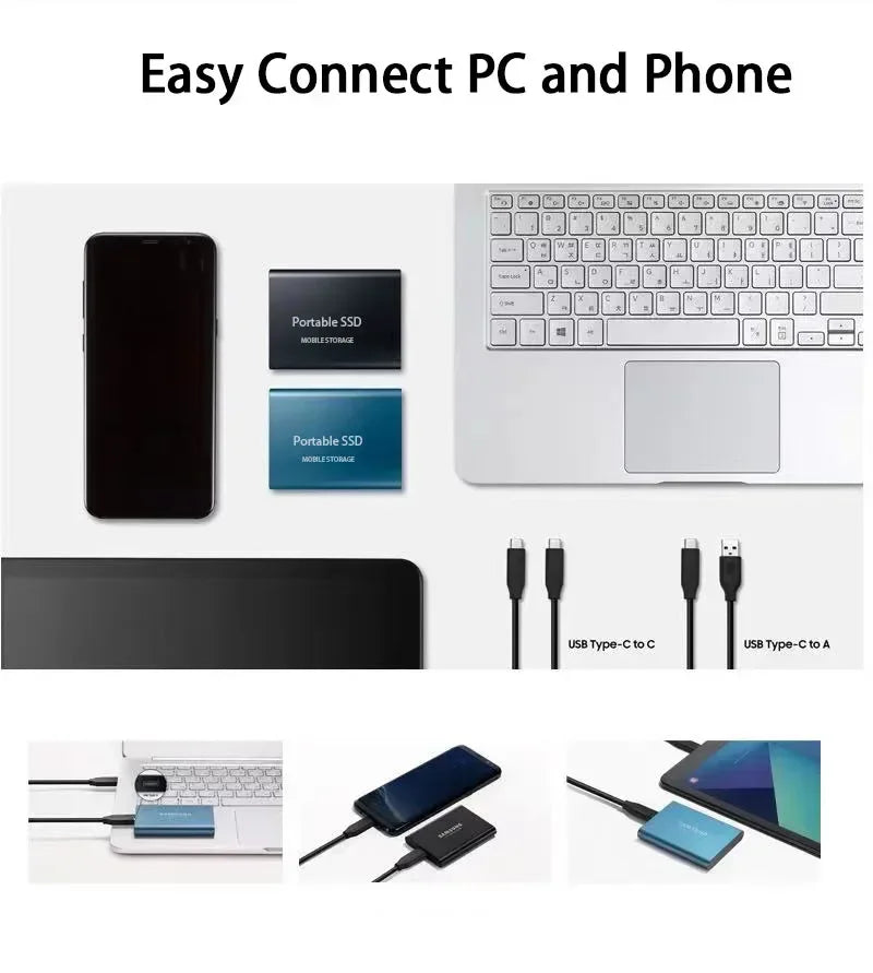 SpeedVault SSD – Disco duro externo de 100GB con conexión USB-C y USB 3.1 ultrarrápida