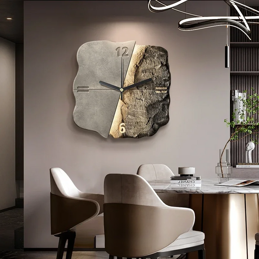 StoneAura – Reloj de pared moderno de diseño en piedra arenisca