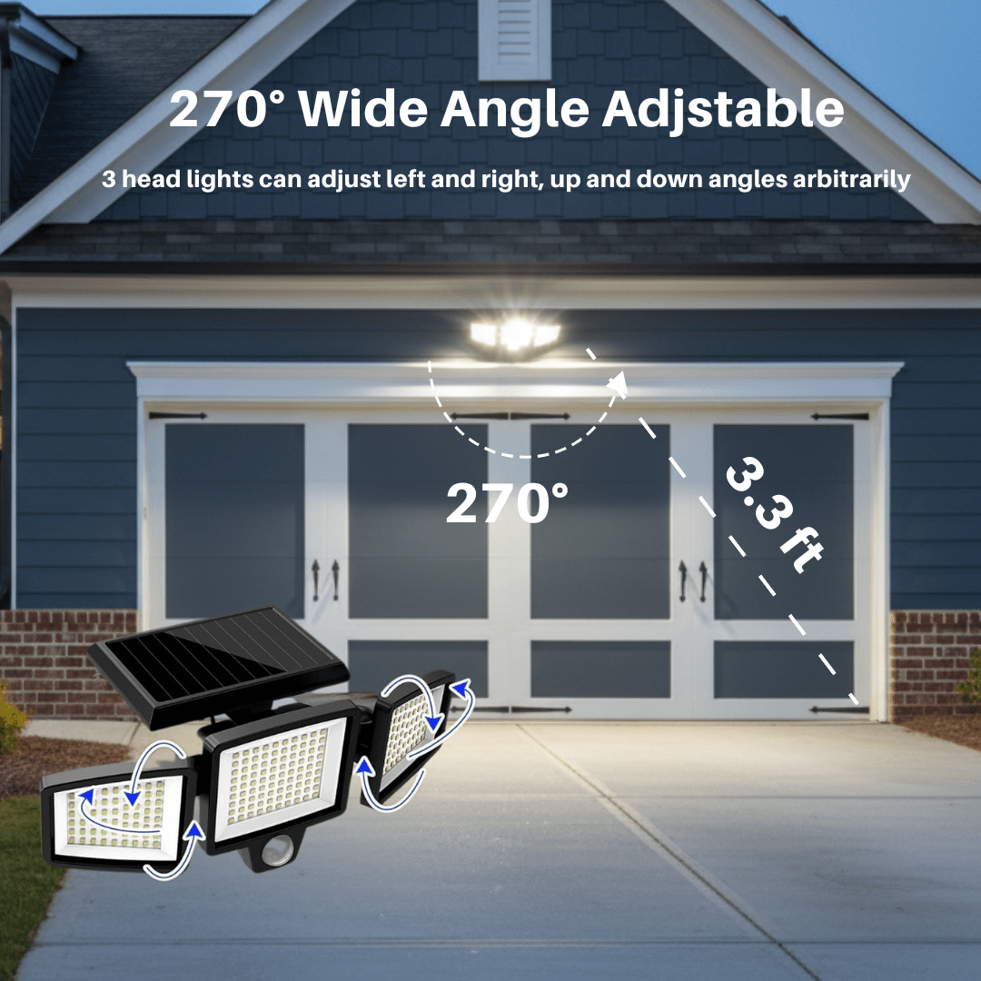 SUNDEFENSE – Solarbetriebenes LED Sicherheitslicht mit Bewegungssensor & Fernbedienung
