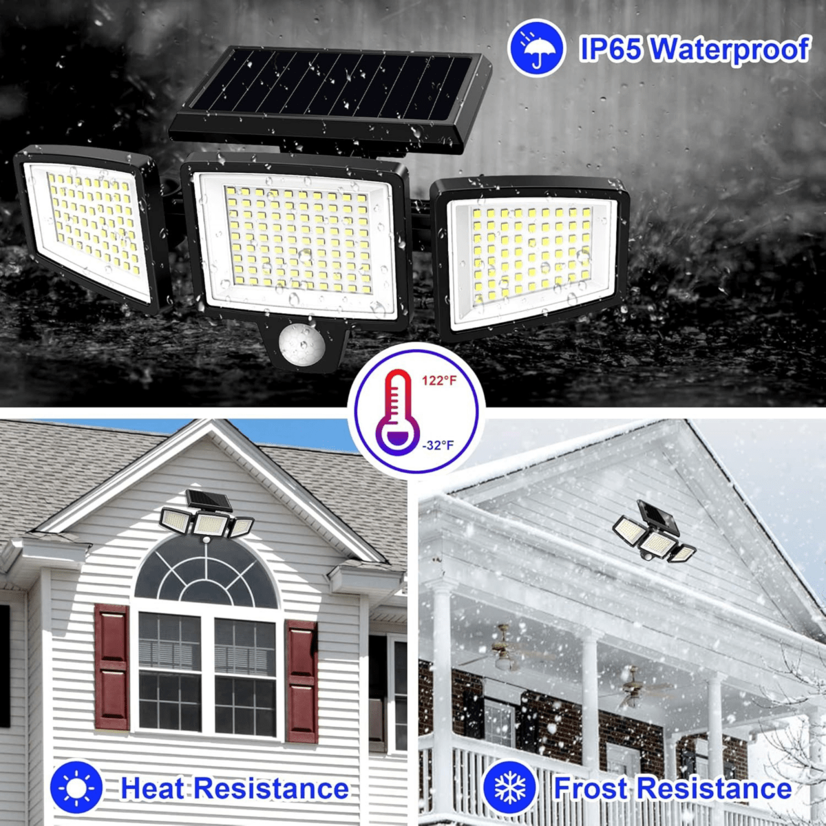 SUNDEFENSE – Solarbetriebenes LED Sicherheitslicht mit Bewegungssensor & Fernbedienung