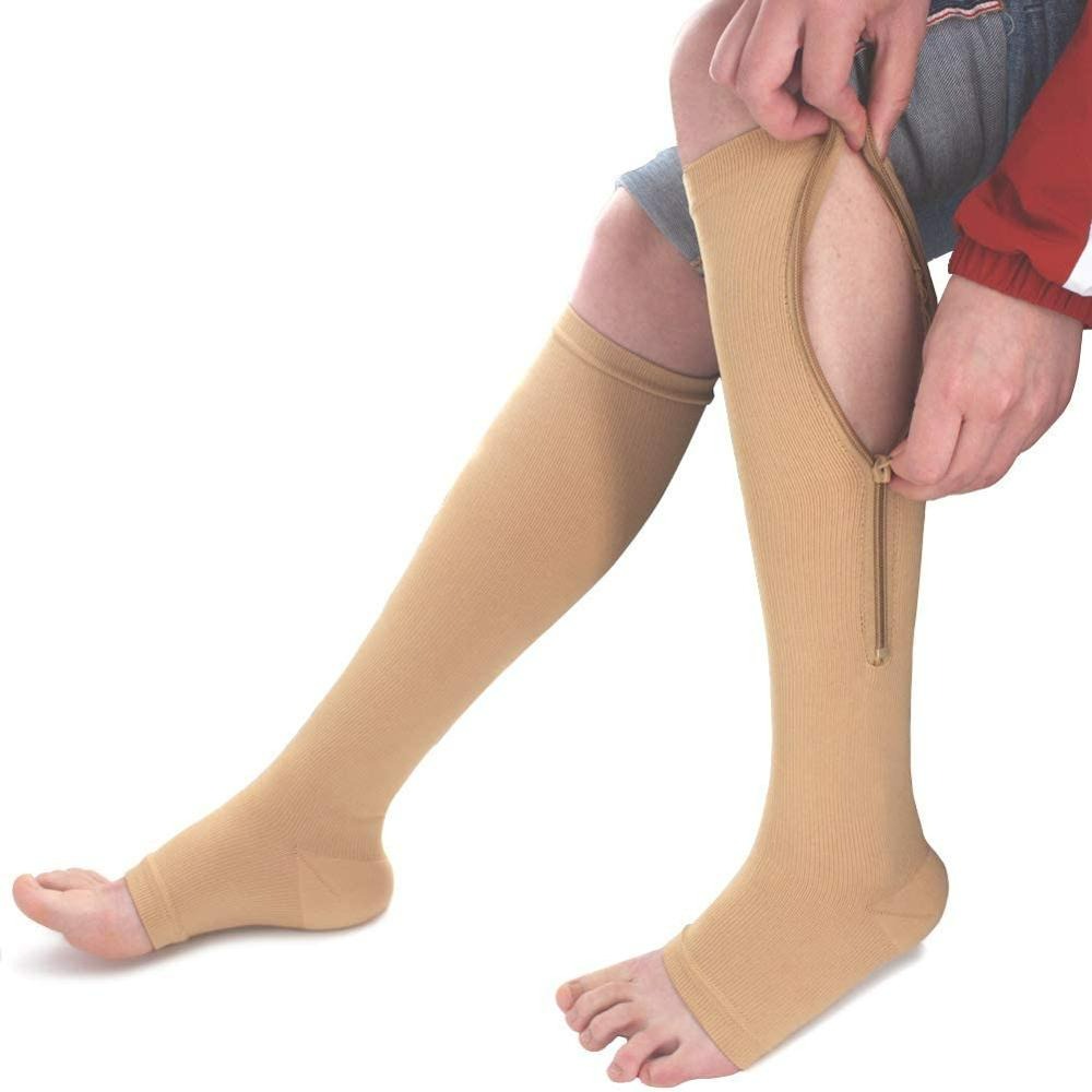 SupportEase – Medias de compresión con cremallera para piernas cansadas y hinchadas