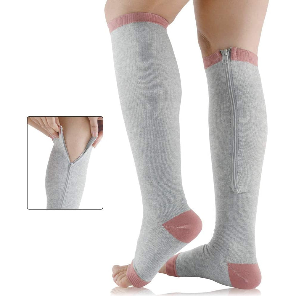 SupportEase – Medias de compresión con cremallera para piernas cansadas y hinchadas