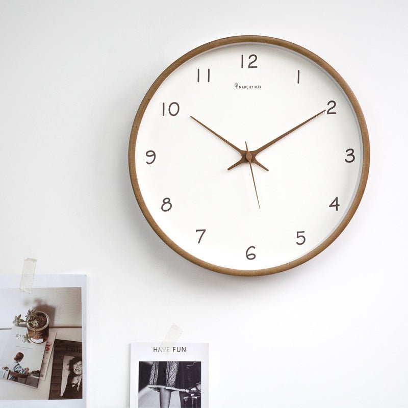 TIMEHAVEN – Silent Wooden Wall Clock with Battery Operation 3
