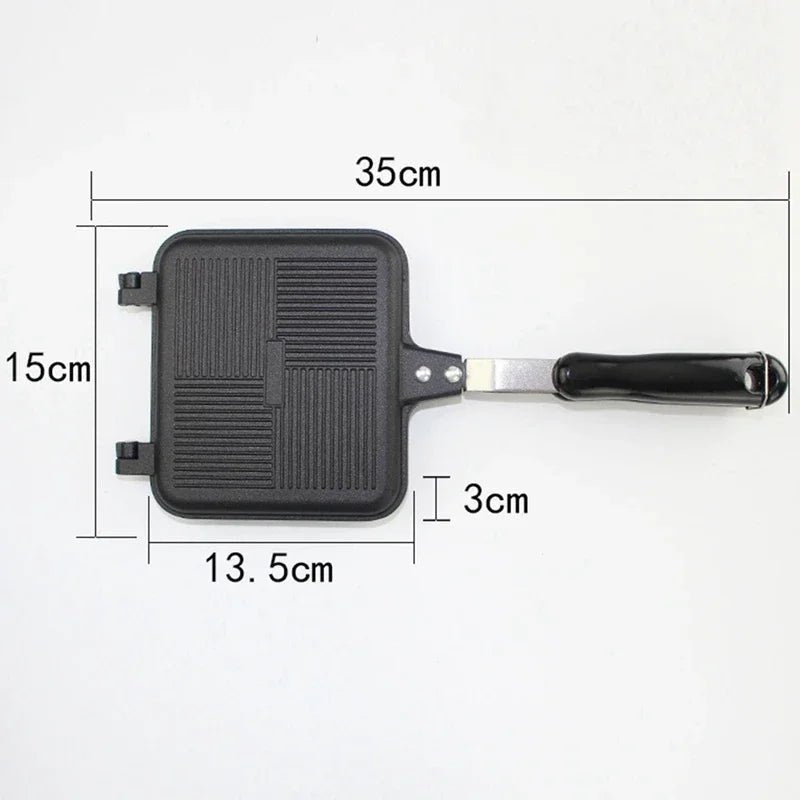 TOASTORIS – Doppelseitige Antihaft-Sandwichpfanne aus Aluminiumlegierung (35 × 15 cm) 5