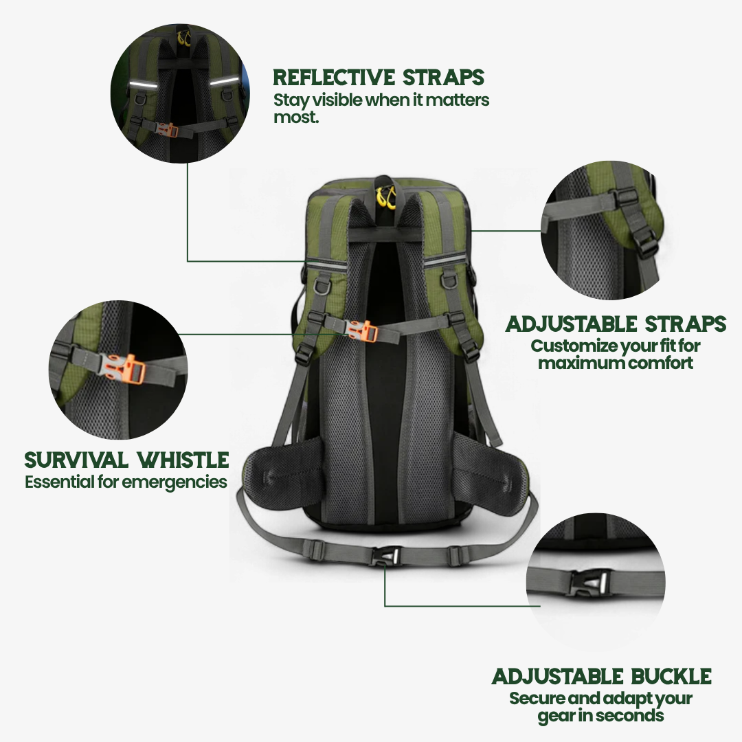 TRAILPRO 50L – Mochila de senderismo con sistema de espalda transpirable y compartimento para zapatos