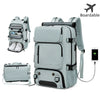 TRAVELMAX Mochila de viaje con puerto USB, compartimento para zapatos y bolsillo antirrobo