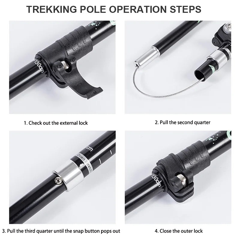 ULTRATRAIL TREKKER – Bastones de trekking telescópicos ultraligeros para un agarre seguro al caminar
