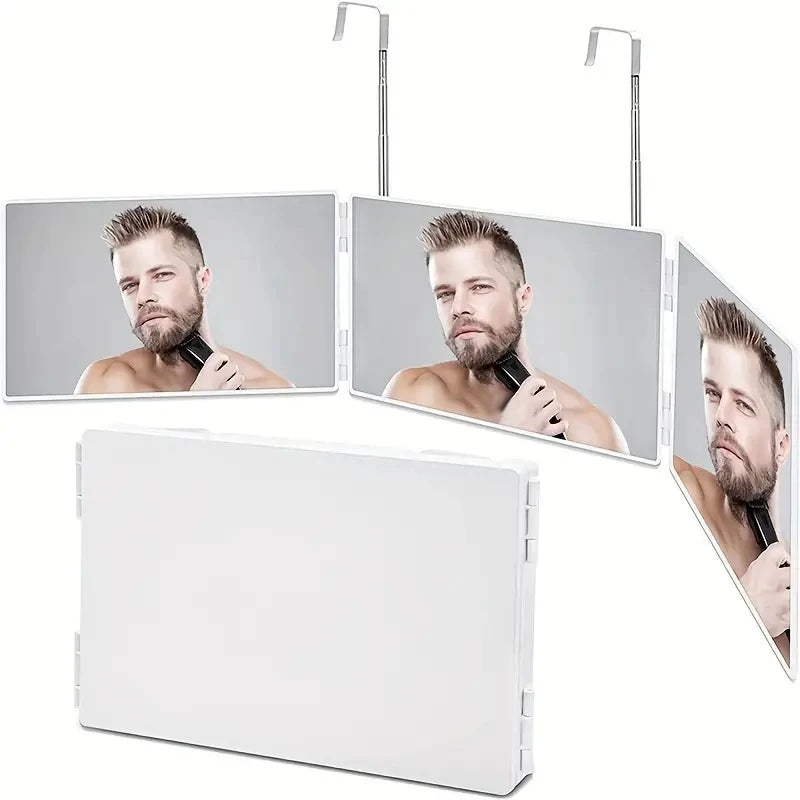 TRIFLEX Specchio – Specchio da styling a 3 vie con ganci regolabili e design pieghevole