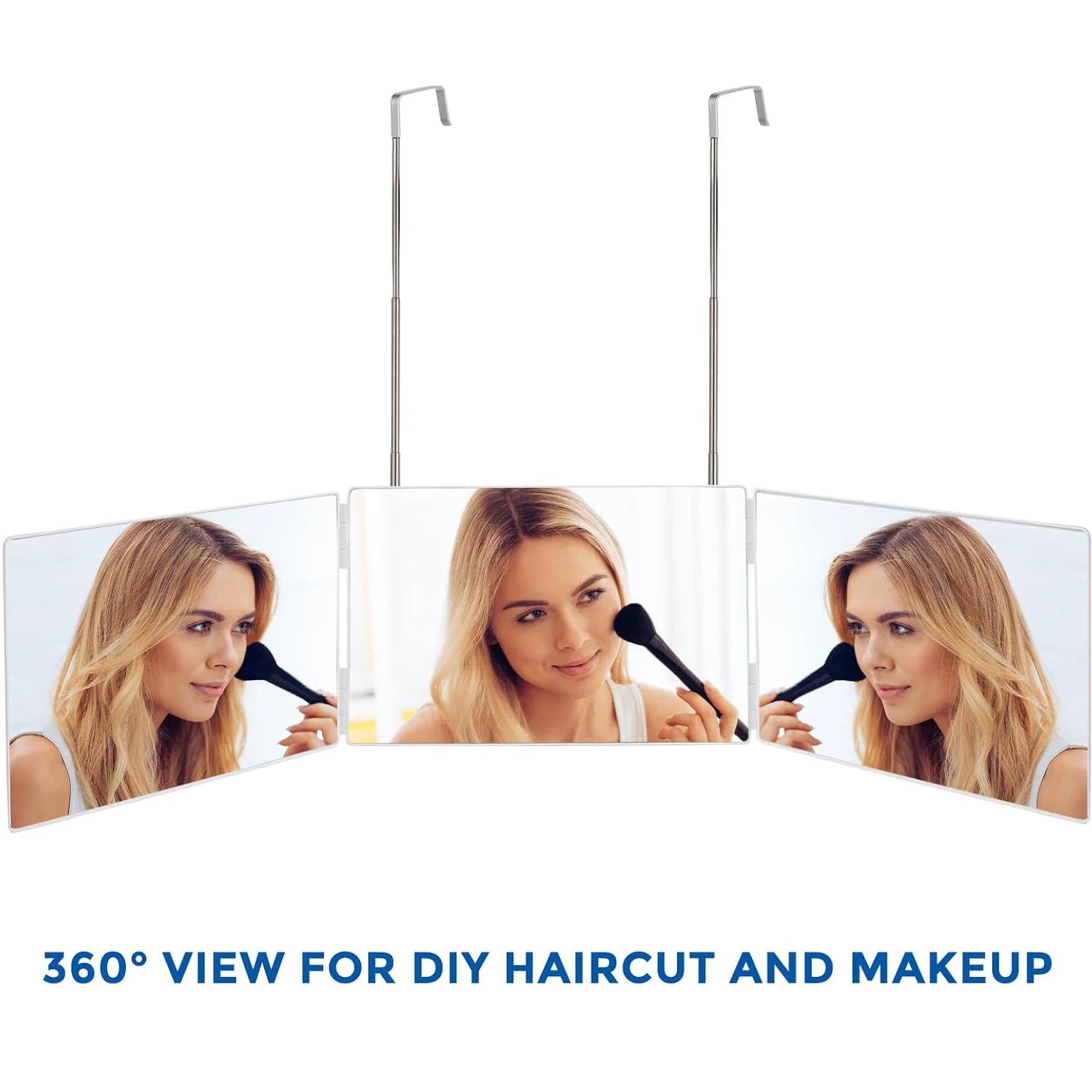 TRIFLEX Specchio – Specchio da styling a 3 vie con ganci regolabili e design pieghevole