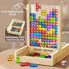 EcoBlock Tetris Bord – Duurzaam Houten Puzzel voor Kinderen & Volwassenen