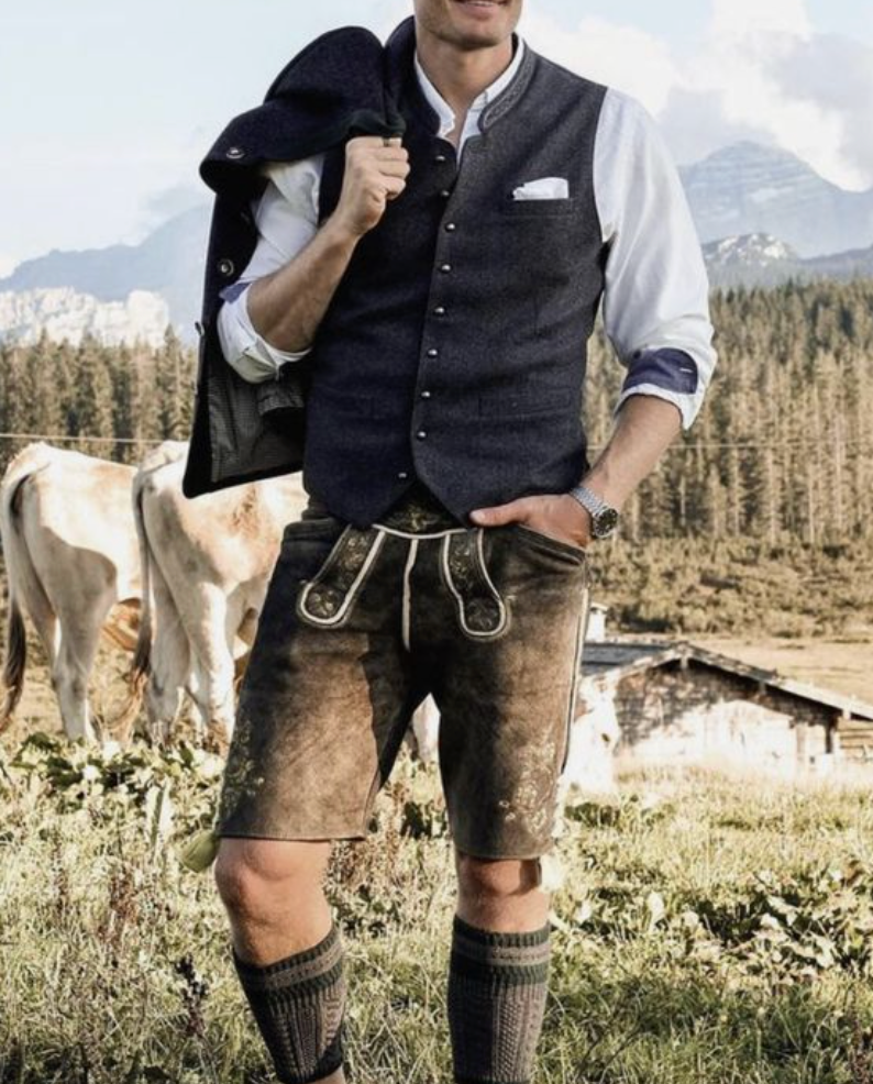 TRADITIONWEAR – Herren Lederhose im klassischen Trachtenstil