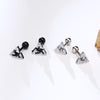 Pendientes de botón triangulares – Dreiecksohrringe de plata 925 para hombres