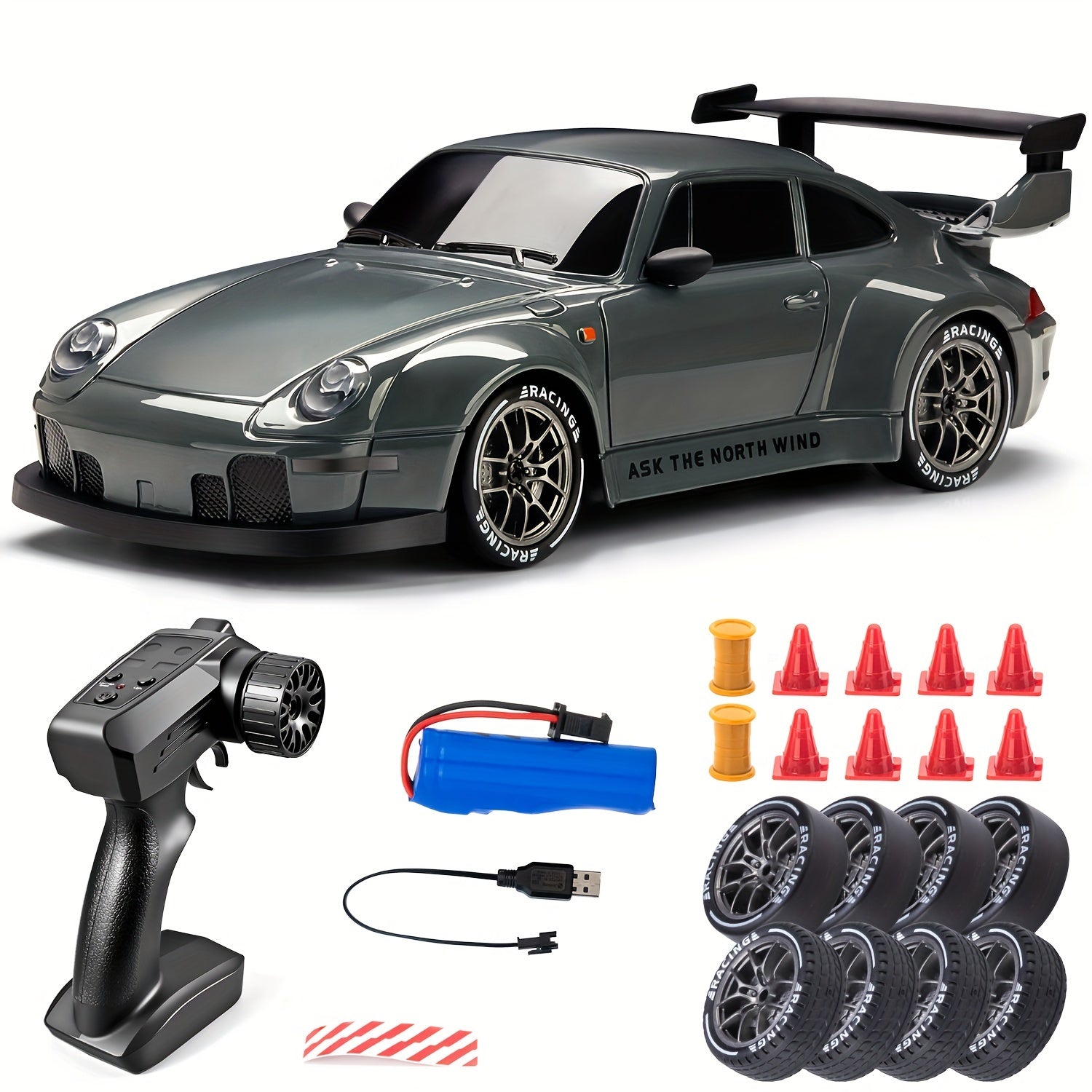 Ultimate Drift Racer – Coche RC 1:24 con ruedas LED y tracción en las cuatro ruedas