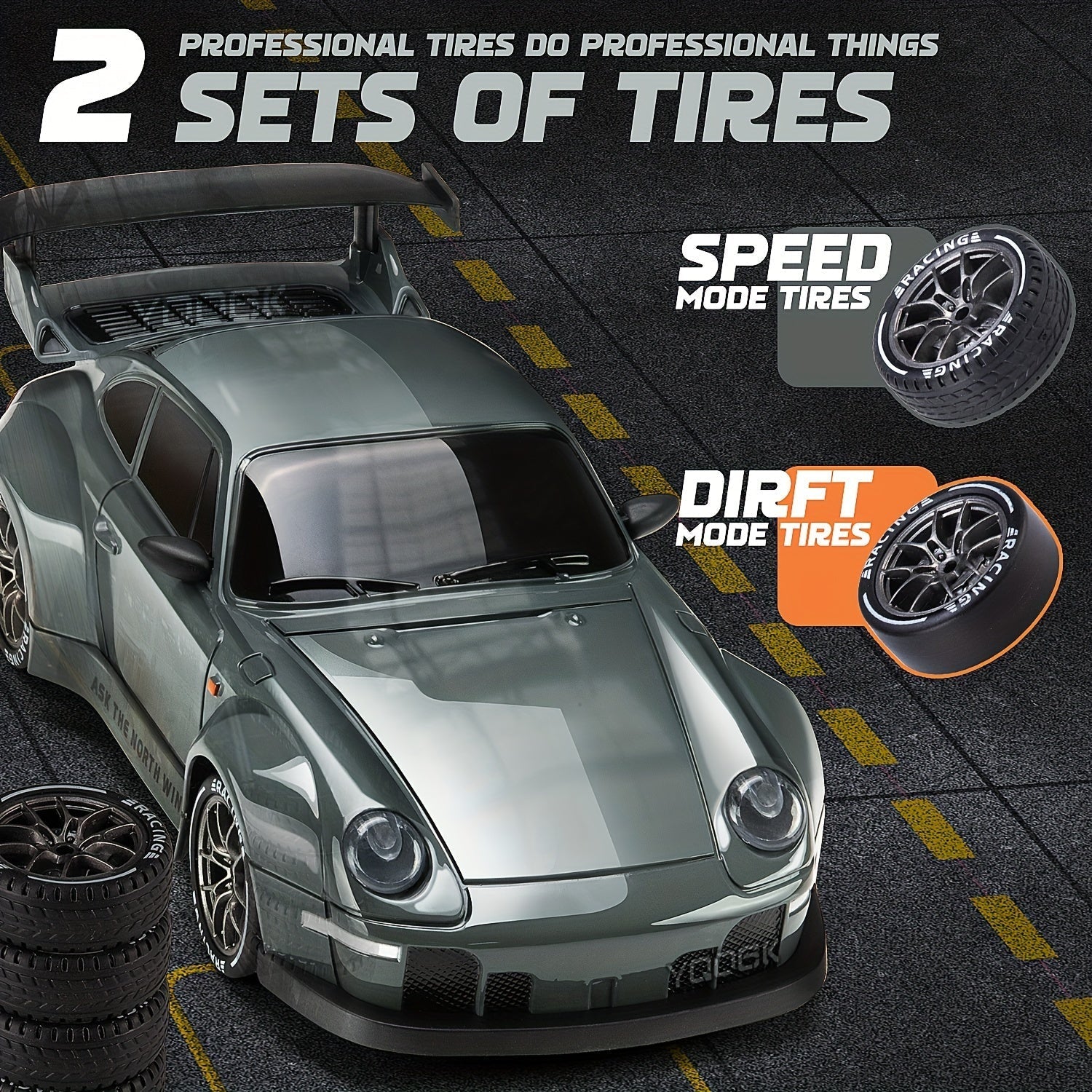 Ultimate Drift Racer – Coche RC 1:24 con ruedas LED y tracción en las cuatro ruedas