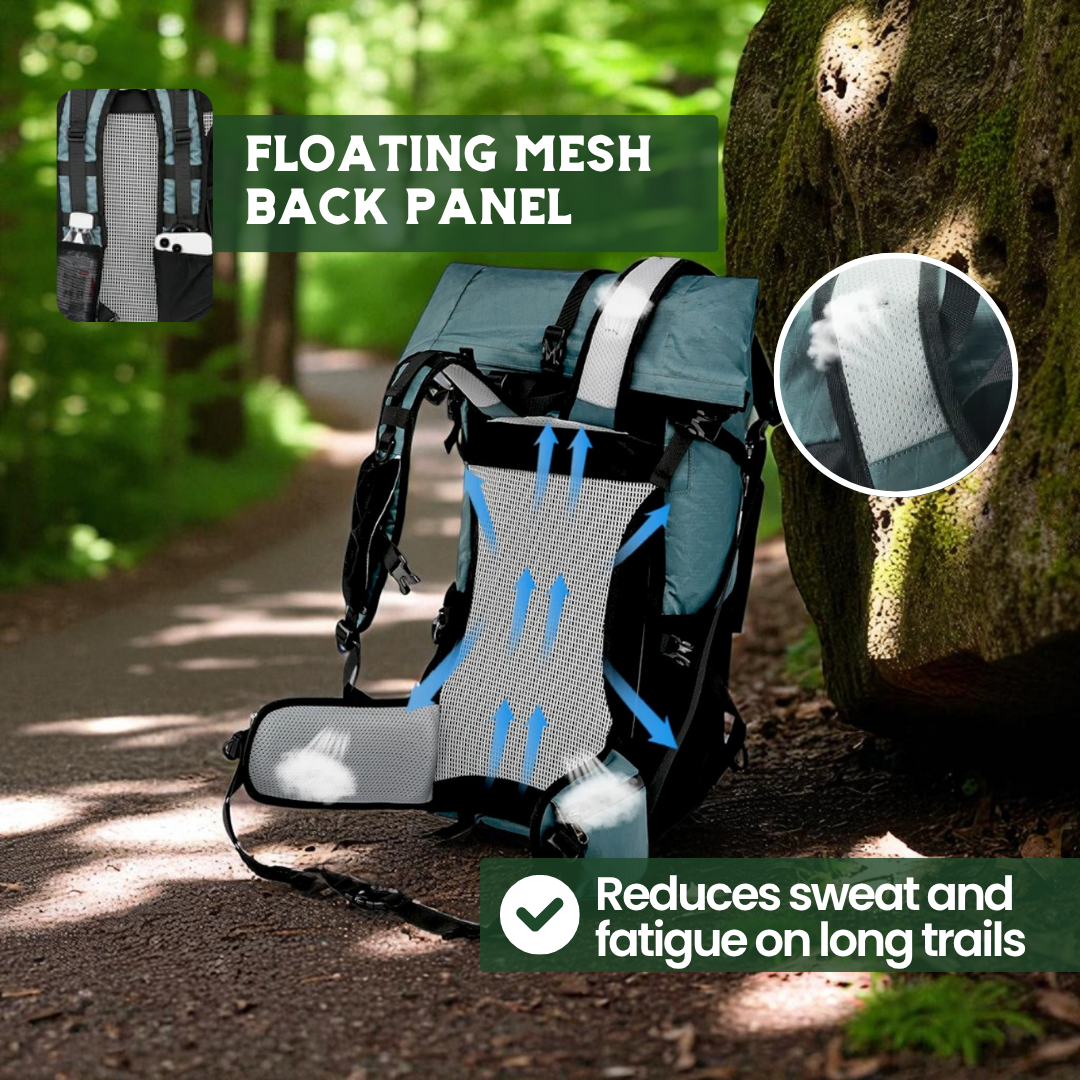 ULTREA PACK – Mochila de aventura ultraligera de 50L con cierre enrollable y nylon ripstop